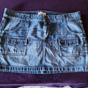 Trendy Blue Denim Mini Skirt